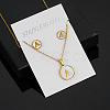 304 Stainless Steel with Natural Shell Pendant Necklaces & Stud Earrings Sets FS-WG5FD70-01-1