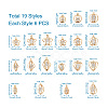 114 Pcs 19 Styles Alloy Pendants FIND-TA0001-31LG-3