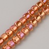 Electroplate Transparent Glass Beads Strands EGLA-TAC0008-01D-1