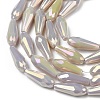 Electroplated Opaque Glass Beads Strands X-EGLA-L015-FR-B16-01-2