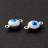 Brass Enamel Connector Charms KK-K263-03-4