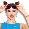 Bear Resin Pendant Necklaces & Beaded Bracelets & Dangle Earrings SJEW-AN0001-36-5