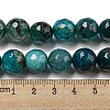 Faceted Natural Dragon Veins Agate Beads Strands G-F447-12mm-P07-5