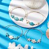 4Pcs 4 Styles Synthetic Turquoise Braided Starfish & Tortoise Beaded Bracelets for Women BJEW-JB10201-2