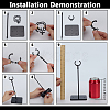 Assembled Rectangle PS Plastic Action Figure Display Stands with Adjustable Iron Support Arm ODIS-WH0100-12C-3