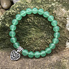 Natural Green Aventurine Round Beaded Stretch Bracelets DM7312-4-1