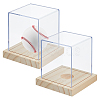 Acrylic Baseball Display Cases with Wooden Base ODIS-WH0081-16-1