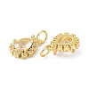 Brass Cubic Zirconia Charms ZIRC-C022-10G-2