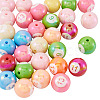 30Pcs Sports UV Plating Opaque Acrylic Beads PACR-TA0001-29-3