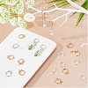 40Pcs 2 Color 2-hole Rack Plating Eco-friendly Brass Huggie Hoop Earring Findings KK-FH0006-63-5