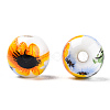 Floral Printed Porcelain Beads PORC-E021-01B-3