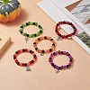 Galss Round Beaded Stretch Bracelet BJEW-JB09239-2