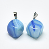 Natural Banded Agate/Striped Agate Pendants G-T122-19F-2