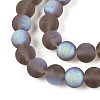 Frosted Transparent Glass Beads Strands GLAA-T032-T8mm-MBB02-3