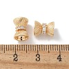 Brass Micro Pave Cubic Zirconia Beads KK-U052-22G-2