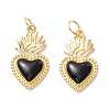 Golden Tone Brass Enamel Pendants LS-KK-K750-01G-F-1