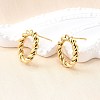 Ion Plating(IP) 304 Stainless Steel Twist Rope Ring Stud Earrings for Woman X-EJEW-N097-006LG-5