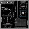Assembled Rectangle PS Plastic Action Figure Display Stands with Adjustable Iron Support Arm ODIS-WH0100-12B-2