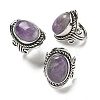Natural Amethyst Adjustable Rings RJEW-I108-01AS-14-4