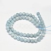 Round Grade AB Natural Aquamarine Bead Strands G-F289-01-6mm-2