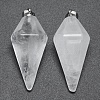 Natural Quartz Crystal Pointed Pendants KK-E757-F-08P-1