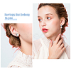 FIBLOOM 4 Pairs 4 Style Brass Micro Pave Cubic Zirconia Stud Earrings with Plastic Imitation Pearls EJEW-FI0003-11-3