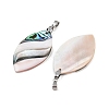 Natural Abalone Shell & Black Lip Shell & Pink Shell Pendants SSHEL-B003-06P-01-2