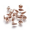 Ion Plating(IP) 304 Stainless Steel Stud Earring Findings STAS-O119-11B-RG-1