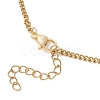 Electroplate Glass Faceted Rondelle Beaded Alloy Pendant 304 Stainless Steel Curb Chain Necklaces for Women NJEW-JN05764-04-5