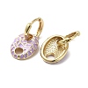 Oval Real 18K Gold Plated Brass Dangle Hoop Earrings EJEW-L268-007G-02-2