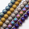 Electroplate Non-magnetic Synthetic Hematite Beads Strands G-R363-12mm-M-1