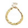 304 Stainless Steel Interlocking Herringbone Chain Bracelet for Men Women BJEW-H554-01G-1