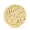 Golden Tone Round Wax Seal Brass Stamp Heads AJEW-Z034-01G-06-2