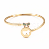 Rack Plating Brass Micro Pave Cubic Zirconia Bangles BJEW-E071-20G-01-2