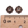 4-Petal Tibetan Style Alloy Flower Bead Caps LS-X-TIBE-S222-R-NR-3