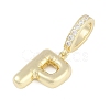 Brass Micro Pave Clear Cubic Zirconia Pendants KK-M289-01P-G-2