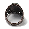 Natural Green Aventurine Oval Adjustable Rings RJEW-K271-06R-18-4