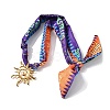 304 Stainless Steel Sun Pendant Adjustable Polyester Ribbon Necklaces for Women NJEW-F349-02G-4