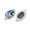 Brass Pave Natural Paua Shell Connector Charms LS-KK-M299-01E-P-2
