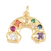 1Pc Brass Micro Pave Cubic Zirconia Pendants KK-YW0003-90-1