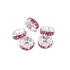 Rondelle Brass Rhinestone Spacer Beads FS-WG29681-59-1