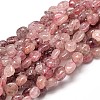 Natural Strawberry Quartz Gemstone Nuggets Bead Strands X-G-J336-27-1