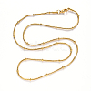 PVD Vacuum Plating 304 Stainless Steel Round Snake Chain Necklace NJEW-S420-009A-G-4