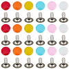 180Pcs Flat Round Baking Paint  Zinc Alloy Snap Rivet Butt Screw FIND-GF0009-30A-7