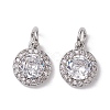 Brass Micro Pave Clear Cubic Zirconia Charms KK-K360-16P-1