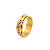 Wave Pattern 304 Stainless Steel Rotating Finger Rings Rotating Cuff Rings WG71EDB-07-1