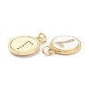 Brass Micro Pave Clear Cubic Zirconia Charms ZIRC-J040-44G-07-3