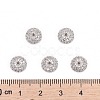 Apetalous Half Round/Dome Brass Micro Pave Cubic Zirconia Bead Caps X-ZIRC-D062-P-4