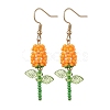 Stainless Steel Glass Flower Dangle Earrings EJEW-MZ00574-01-2