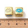 Rack Plating Brass Micro Pave Cubic Zirconia Beads KK-P268-01G-08-2